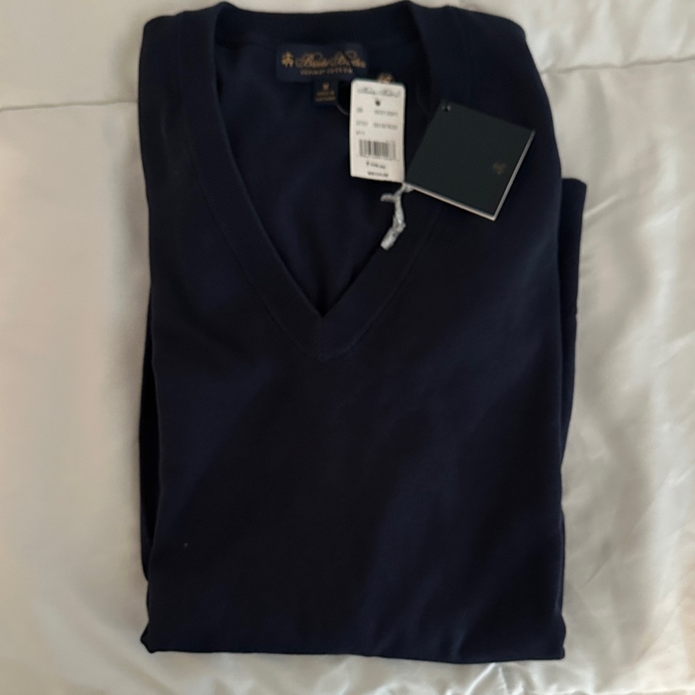 Brooks Brothers Men's Deep Blue V-Neck Sweater